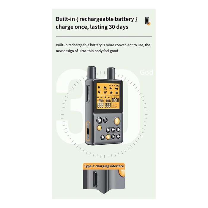 Wireless Meat Thermometer Dual Probes Food Thermometer with Amplifier 100M Transmission Distance for