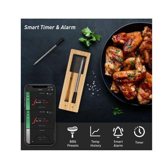 Wireless Meat Food Thermometer Kitchen Cooking Tool Oven Grill Bbq Steak Bluetooth Temperature Mete