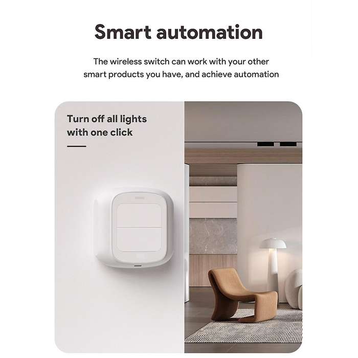 Wireless Smart Switch Double Mini Smart Button Switch Multi-Function Tuya Smart Zigbee Switch for Ho