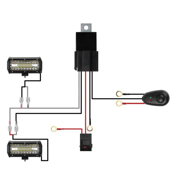 Wiring Harness Kit Fuse Relay Switch 40A 12V for LED Work Driving Light HID Bar
