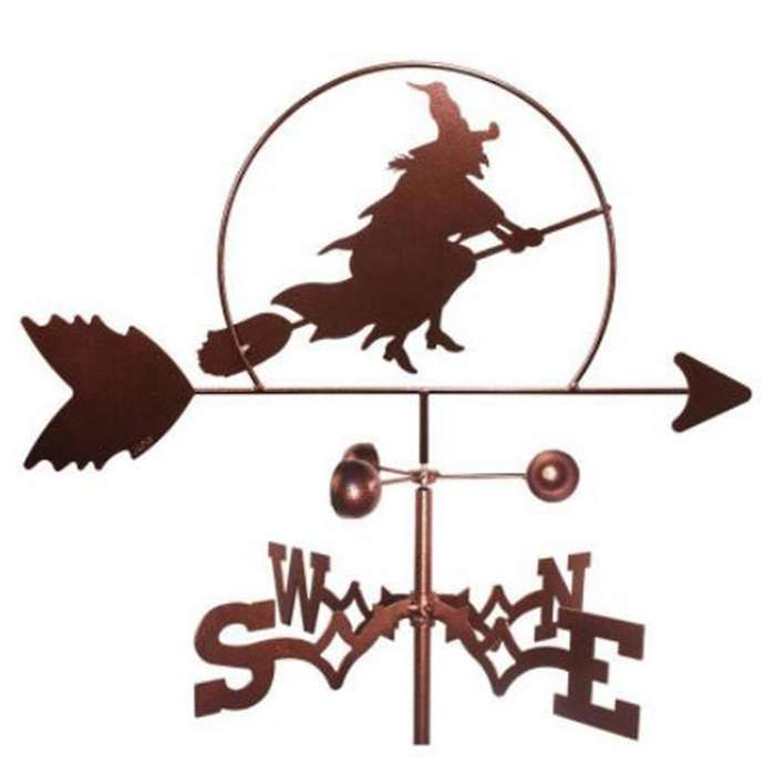 Witch Weather Vane Stainless Steel Spray Paint European-Style Gardening Metal Craft Ornaments