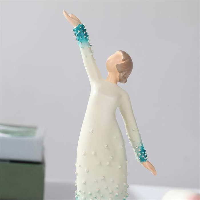 Woman Lifting Hand Woman Figurine Art Statue Lover Sculpture Ornament Desktop Decor Office Decoratio