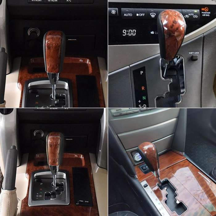 Wood Grain Car Gear Shift Knob for / Fortuner Crown Land Cruiser Lever Shifter Stick Black