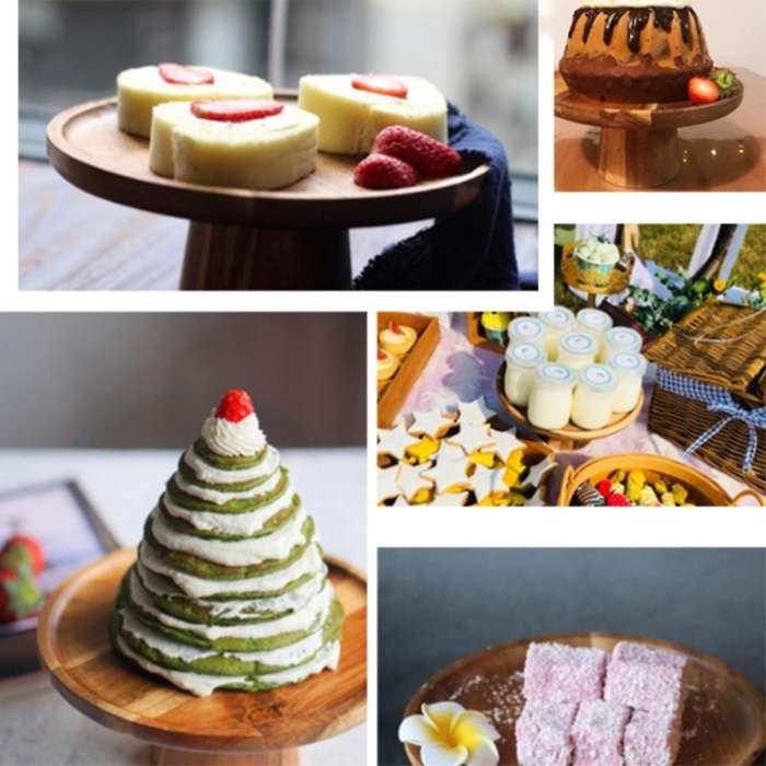 Wood Tray for Fruit Cake Dessert Stand Table Decoration Cake Tools Home Decor Plate Food Photograph