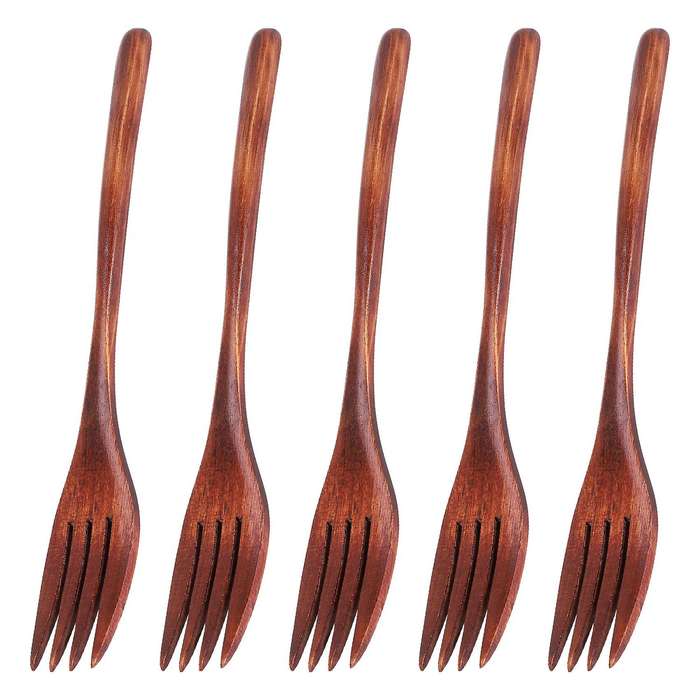Wooden Compatibleks, 5 Pieces Eco-friendly Japanese Wood Salad Dinner Compatiblek Tableware Dinnerwa