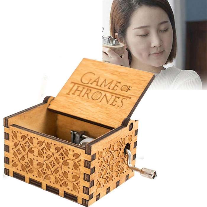 Wooden Music Box Thank You You Engraved Music Box Vintage Gift Decoration Gifts for Valentine's Day