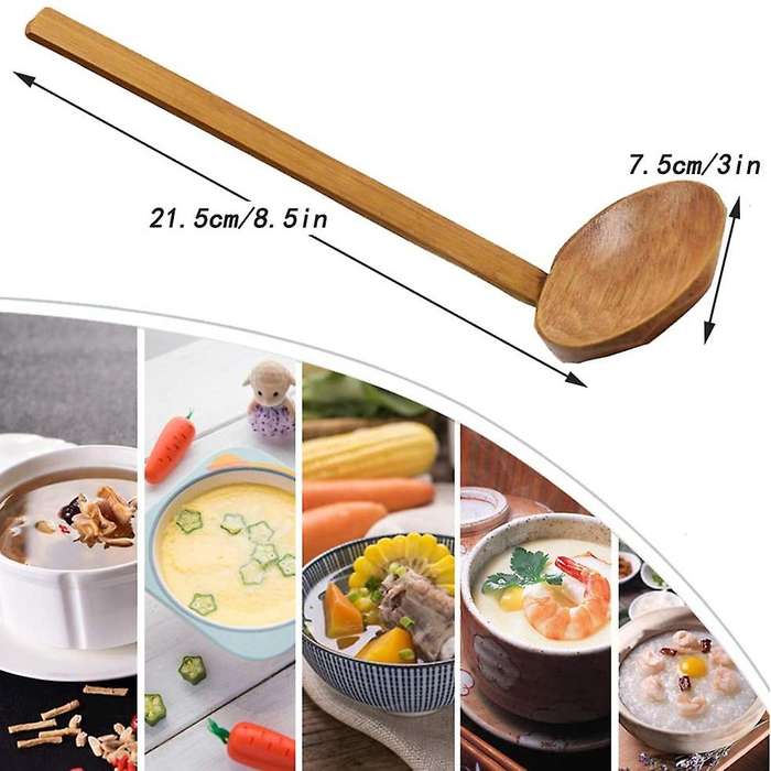 Wooden Spoon Spoon Set Japanese Style Wooden Spoon Tablespoon Soup Spoon Wooden Kitchen Utensil Cof