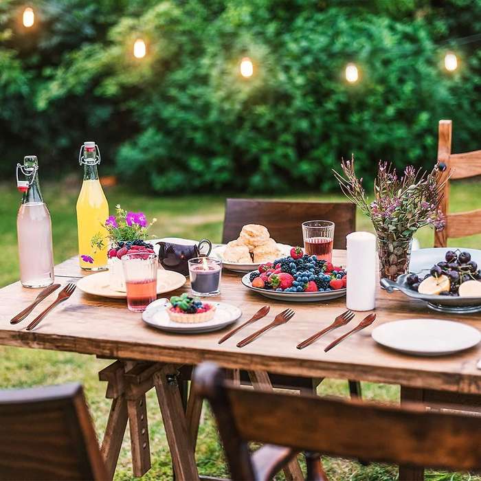 Wooden Spoon Fork Knife Cutlery Set Wooden Dinner Utensil Set Kitchen Wooden Flatware Cutlery Set (
