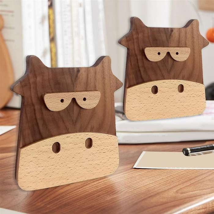 Wooden Walnut Beech Wood Bookends Book Organizer Office Desktop Home Bookends Book Ends Stand Holder