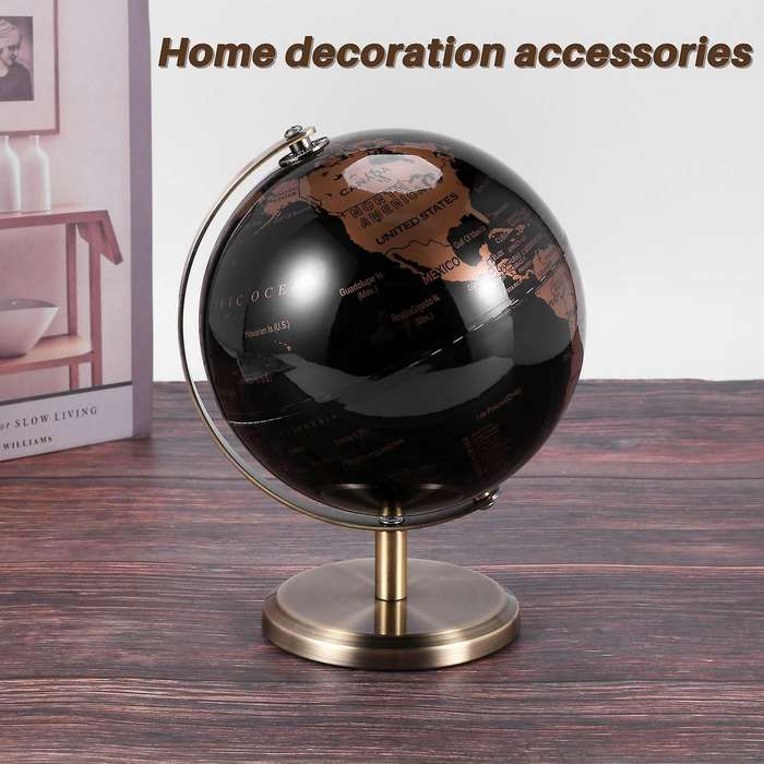 World Globe Constellation Map Globe Table Desk Ornaments Gift Office Accessories(gold)