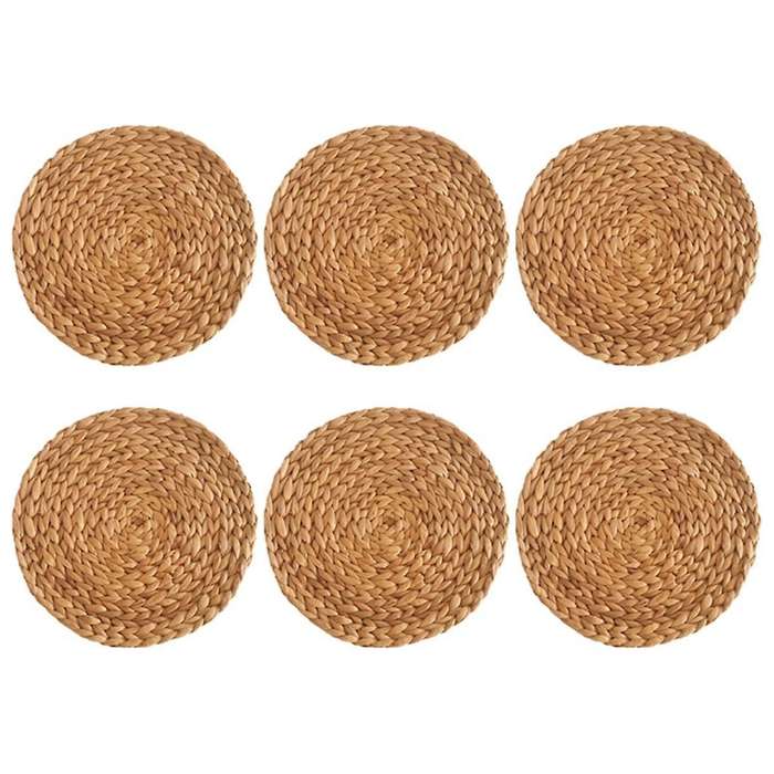 Woven Placemats, Round Placemats,Rattan Placemats,Round Woven Placemats Set, Heat-Resistant/Non- Di