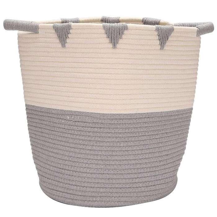 Woven Storage Basket Cotton Rope Toy Laundry Storage Basket Storage Bins for Toys Towels Blankets N
