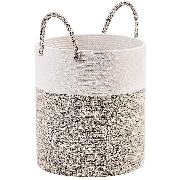 Woven Clothes Basket Knitted Clothes Basket Cotton Rope Foldable Clothes Basket Storage Basket Wardr