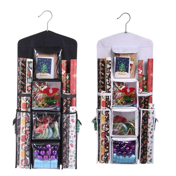 Wrapping Paper Storage, Gift Wrap Organizer Holder Double-sided Hanging Gift Bag Storage Organizer