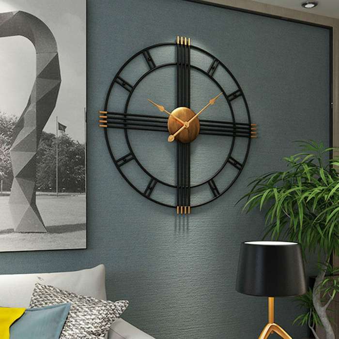 Wrought Iron Clock Wall Decoration Restaurant Background Decor Wall Clocks Pendant Office Ornaments