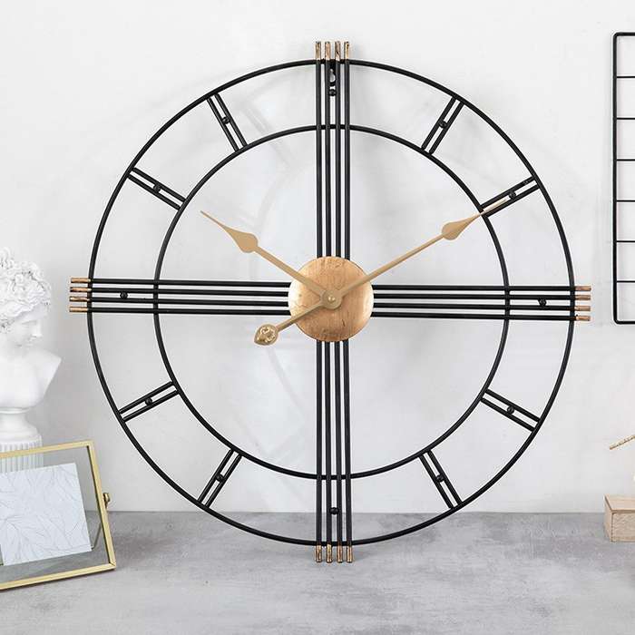 Wrought Iron Clock Wall Decoration Restaurant Background Decor Wall Clocks Pendant Office Ornaments