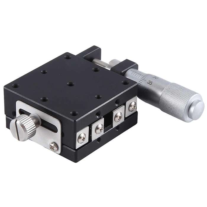 X Axis 40X40mm Knob Micrometer Sliding Stage Guide Rail Type Platform Manual Displacement Sliding Ta