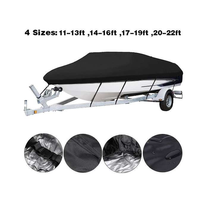 Yacht Boat Cover 14-16ft Boat Cover Anti-uv Waterproof Heavy Duty 210d Marine Trailerable Canvas Bo