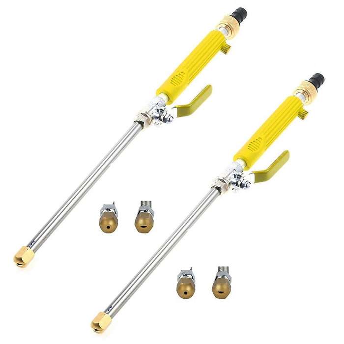 Yellow Garden Hose Power Washer Upgraded Nozzle, High Pressure Water Tool, Equipped with 2 Different