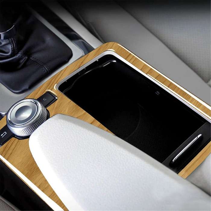 Yellow Wood Grain Gear Shift Panel Trim for W204 2007-2013 W212 2010-2012