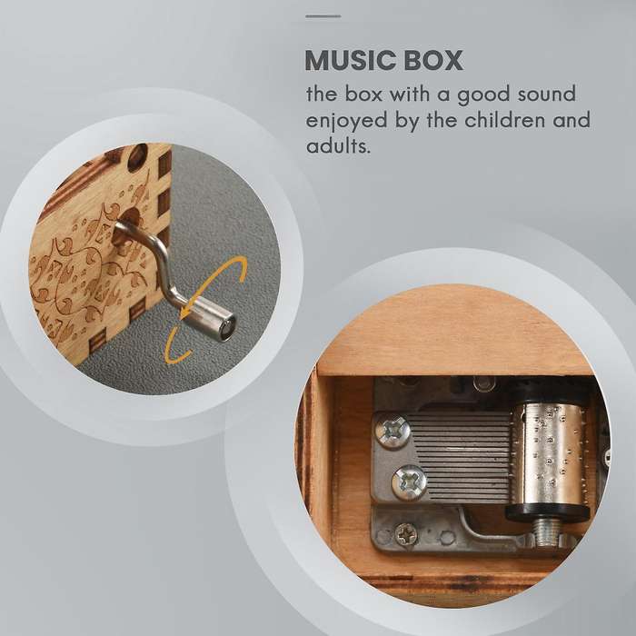 You Are Wood Music Boxes, Vintage Wooden Sunshine Musical Box Gifts for Birthday/Christmas/'s Day
