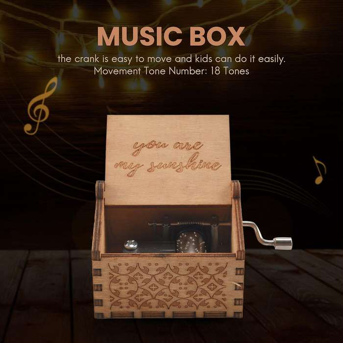 You Are Wood Music Boxes, Vintage Wooden Sunshine Musical Box Gifts for Birthday/Christmas/'s Day