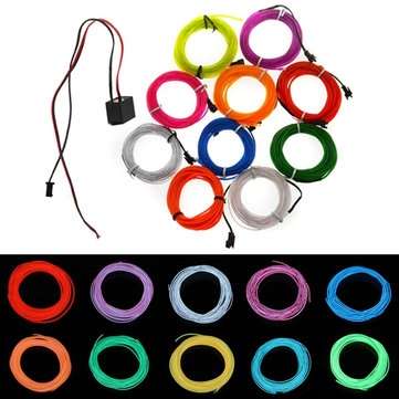 3M Flexible Neon EL Wire 10 colors 12V Light Dance Party Decor Light (COLOR.: WHITE)