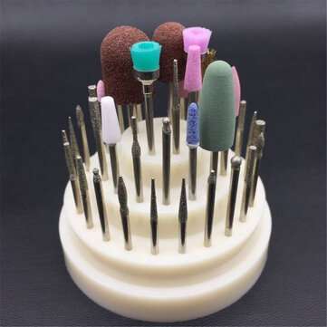45Pcs Ceramics Tungsten Steel Gel Removal Manicure Tool Set Abrasive Tool (COLOR.: WHITE)