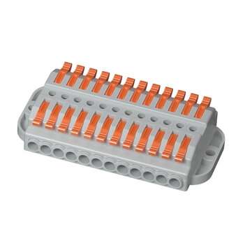 600V 32A Wire Connector 12 In 12 Out Wire Splitter Terminal Block Compact Wiring Cable Connector Pus