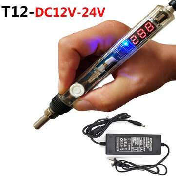 75W Mini Electric Soldering Iron Adjustable Temperature T12 Tip DC ... (VOLTAGE: 220V | TYPE: B5PCS)