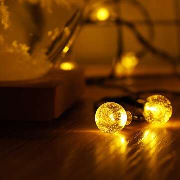 9.5m USB+Solar Powered 50 LED String Light Outdoor Garden Path Yard Wate... (LIGHT COLOR: WARMWHITE)