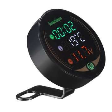 9V 12V-24V 3 IN 1 LED Time Temperature Voltage Motorcycle Car Meter Display Table Night Vision
