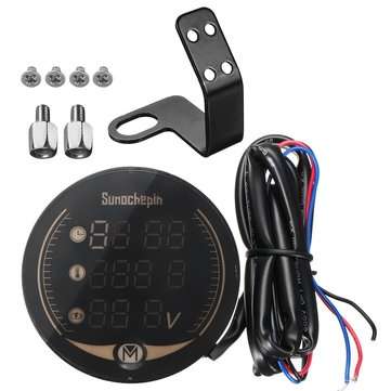 9V 12V-24V 3 IN 1 LED Time Temperature Voltage Motorcycle Car Meter Display Table Night Vision