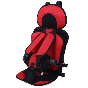 Adjustable Portable Simple Car Baby Child Safety Seat 0-12 Year Old Thickening Spon... (COLOR.: RED)