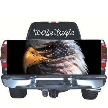American Flag Bald Eagle Flag Stars Indoor Decoration Car Truck Rear Win... (STICKER SIZE: 165X56CM)