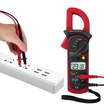 ANENG ST201 Digital Multimeter Clamp Ammeter Transistor Tester Capacitor Tester Pow... (COLOR.: RED)