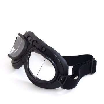 Angled Retro Vintage Motorcycle Helmet Eyewear Goggles Riding Glasses Windp... (COLOR.: TRANSPARENT)