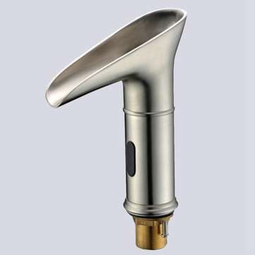 Automatic Sensor Faucet Waterfall LED Bathroom Basin Sink Faucet Widespread Brass Mixer Tap Single L