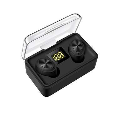 Bakeey D025 Digital Display Touch Control bluetooth 5.0 In-ear Earphone True Wire... (COLOR.: BLACK)