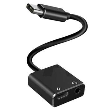 Bakeey EZ1216 Audio Sound Card Type-C to 3.5mm Audio Digital Sound Card with Pd In... (COLOR: BLACK)