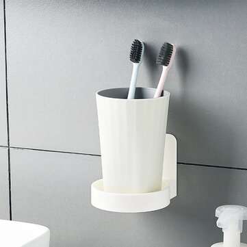 Bathroom Kitchen Cup Holder Sturdy Wall-Mounted No Drilling Electric Toothbrush Holder Self-adhesive