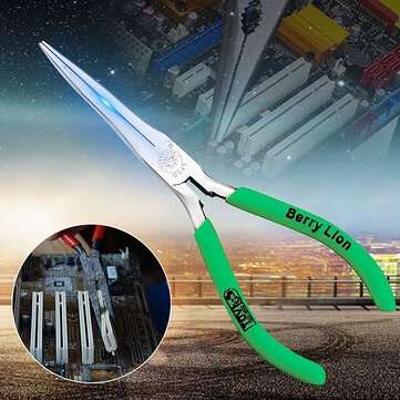 BERRYLION 5Inch 125mm Needle-nose Pliers Forceps Crimping Tool Wire Stripper Multifunctional Hand To