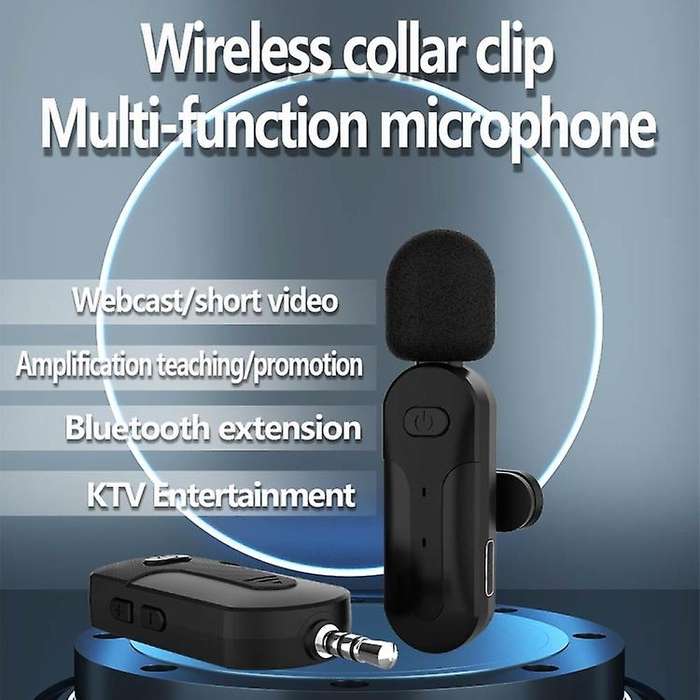 3.5mm Wireless Lavalier Multifunctional Microphone with Bluetooth Expansion(Black)