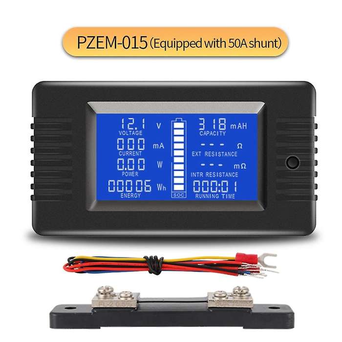 DC 0-200V Voltage Current Battery Tester, Specification: PZEM-015 with 50A Shunt