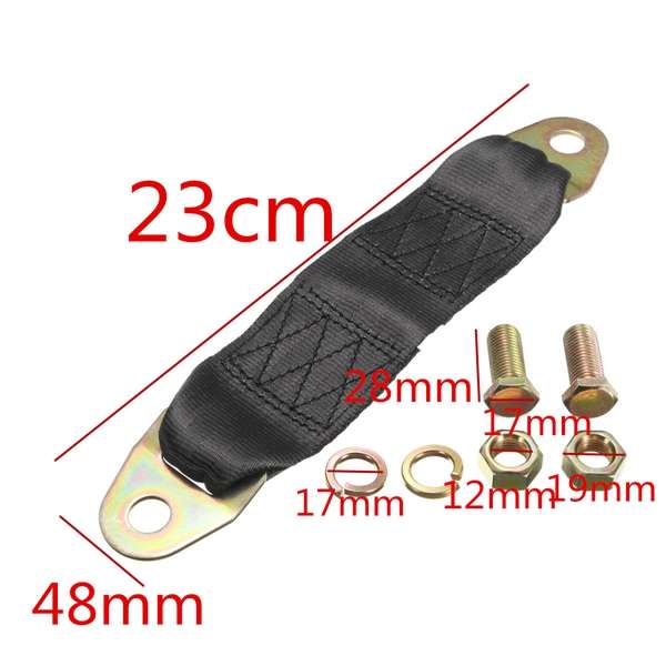 23cm Car Safety Belt Extending Seat Belt Extender Bolt Nut Washer Black