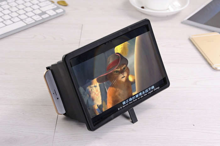 F2 Foldable Curve Screen Enlarge Screen Magnifer Phone Holder Stand
