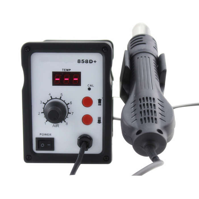 858D+ 220V Hot Air Soldering Rework Station + Handle + Handle Stand+3 Nozzles