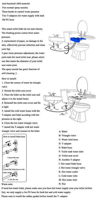 Smart Toilet Bidet Flushbonading Female hygeian Flushing Device