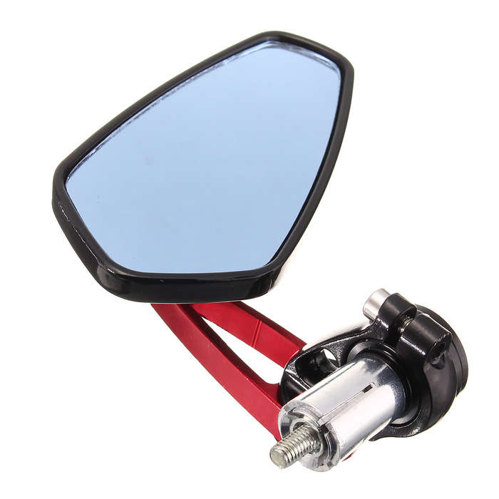 7/8inch 22mm Universal Motorcycle Aluminum Rear View Side Mirrors Handlebar End Red