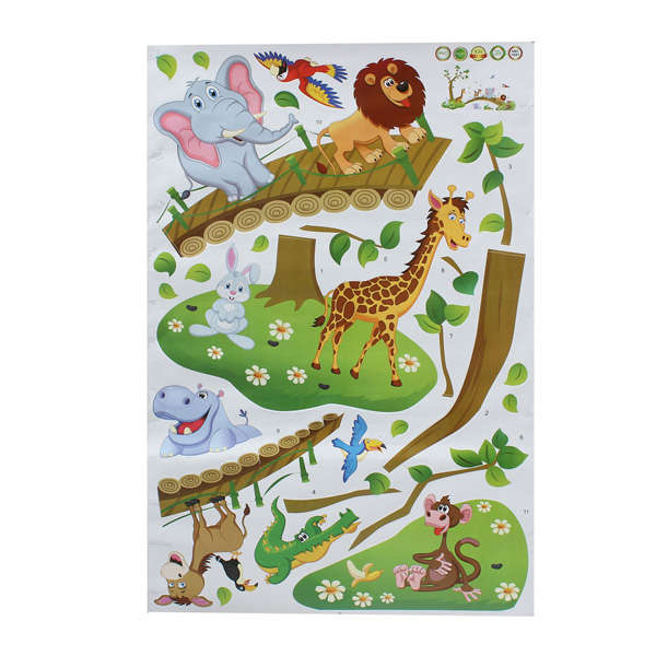 DIY Tree Cartoon Elephant lion Removable Decal Home Decor Wall Sticker Wallpaper